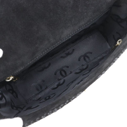Chanel Wild Stitch A19343y02640 Suede Black Women's Shoulder Bag