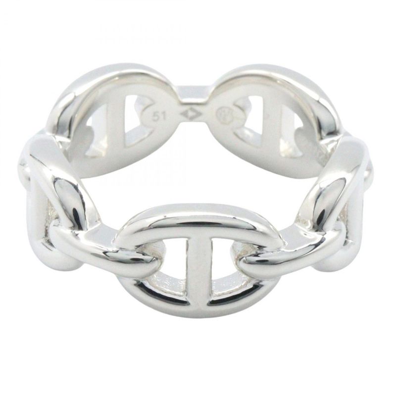 Hermes Ring Chaine D'ancre Ring PM He109507b052 Silver 925 Chaine D'ancre Ring
