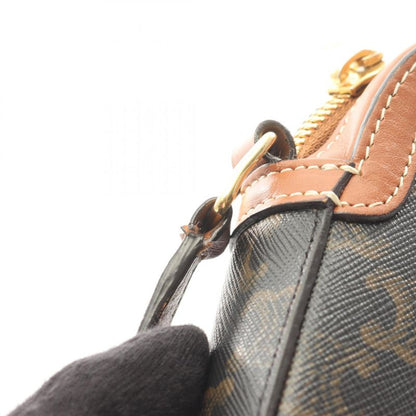 Celine Shoulder Bag Small Camera Bag Triomphe Black PVC Coated Canvas Leather