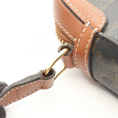 Celine Shoulder Bag Small Camera Bag Triomphe Black PVC Coated Canvas Leather