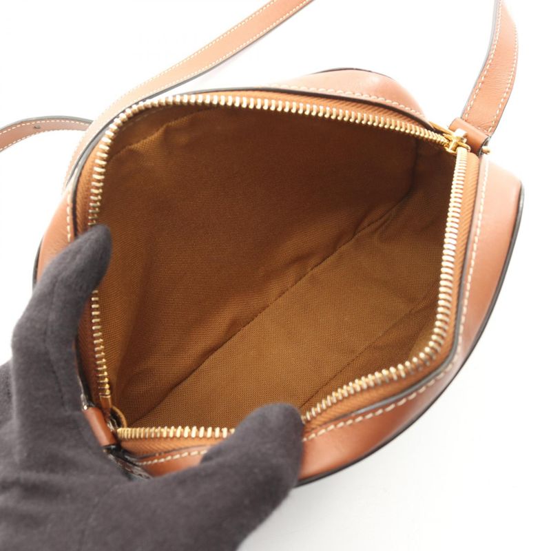 Celine Shoulder Bag Small Camera Bag Triomphe Black PVC Coated Canvas Leather