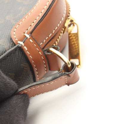 Celine Shoulder Bag Small Camera Bag Triomphe Black PVC Coated Canvas Leather