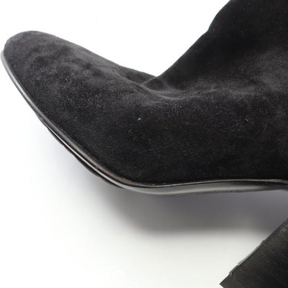 Chanel Boots Coco Mark Black Suede Long Boots Women's Used B