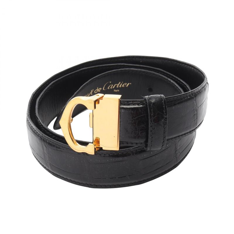 Cartier Belt Leather Belt Unisex Used B