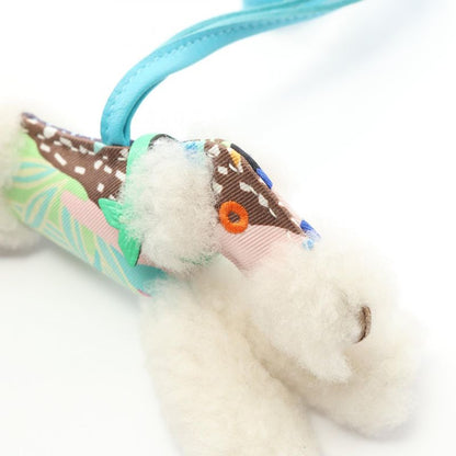 Hermes Charm Buddy Aloha Blue Aztec Veil Comic Mouton Silk