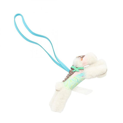Hermes Charm Buddy Aloha Blue Aztec Veil Comic Mouton Silk