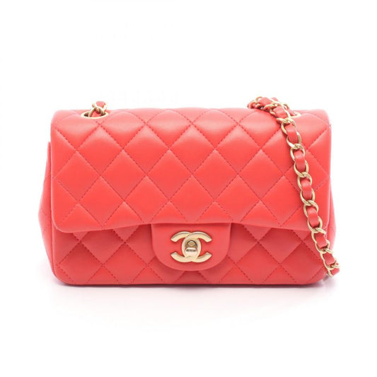 Chanel Shoulder Bag Mini Matelasse 20 A69900 Orange Leather Mini Matelasse