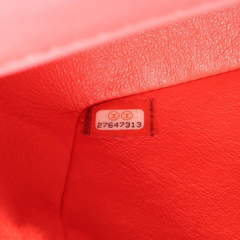 Chanel Shoulder Bag Mini Matelasse 20 A69900 Orange Leather Mini Matelasse