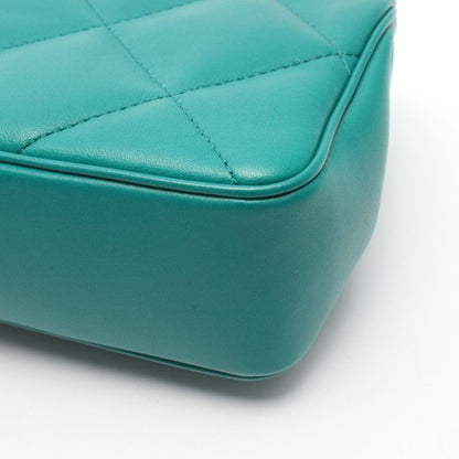 Chanel Shoulder Bag Top Handle Matelasse Green Lambskin Top Handle Matelasse