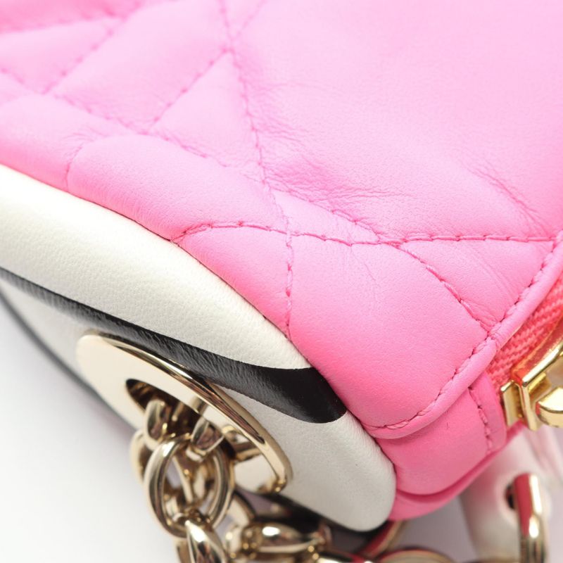 Dior Shoulder Bag Vibe Hobo Cannage M7200onoa Pink White Leather Dior Vibe