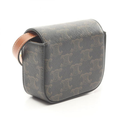 Celine Shoulder Bag Mini Claude Triomphe 10i512dqb.04lu Black PVC Coated Canvas