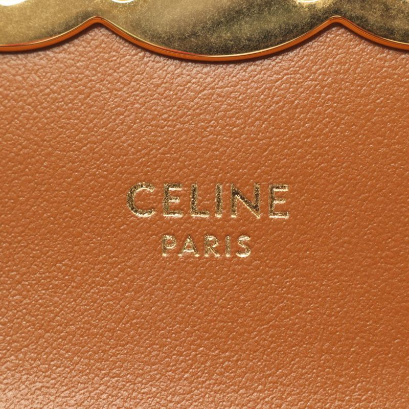 Celine Shoulder Bag Mini Claude Triomphe 10i512dqb.04lu Black PVC Coated Canvas