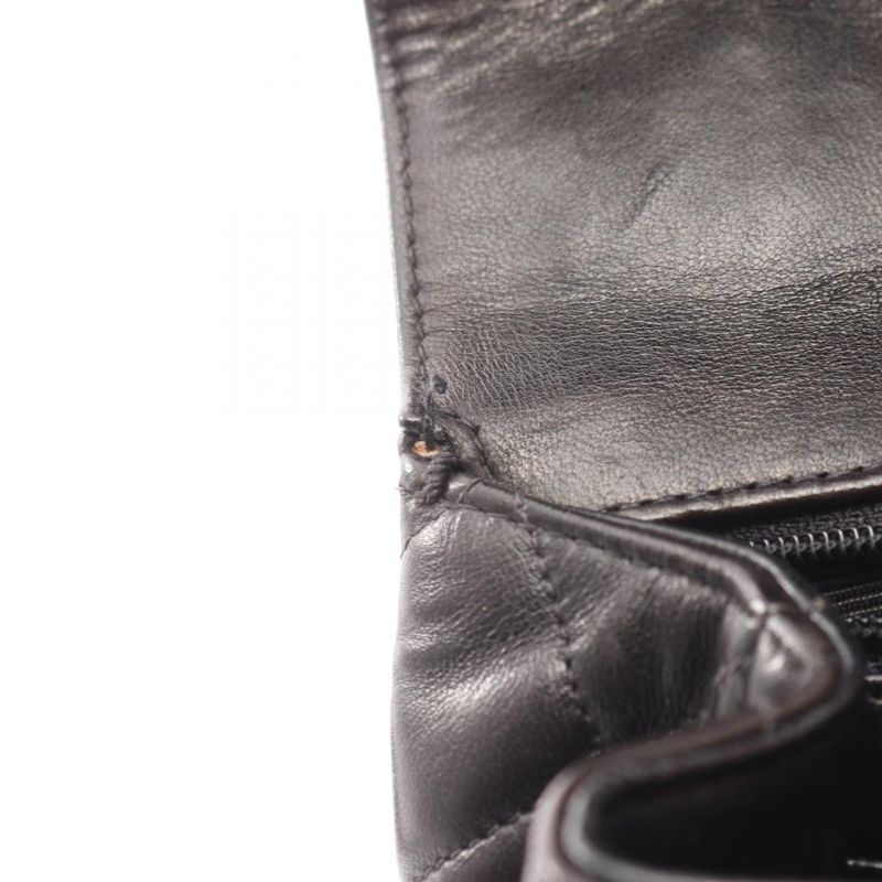 Chanel Handbag Matelasse Top Handle Black Lambskin Matelasse Handbag Ladies