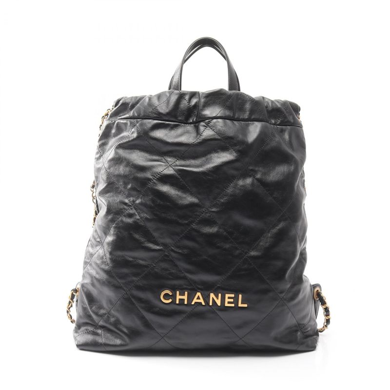 Chanel Rucksack Sac Backpack Chanel 22 Large As3313 Black Leather Chanel22