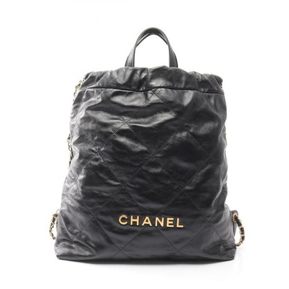 Chanel Rucksack Sac Backpack Chanel 22 Large As3313 Black Leather Chanel22