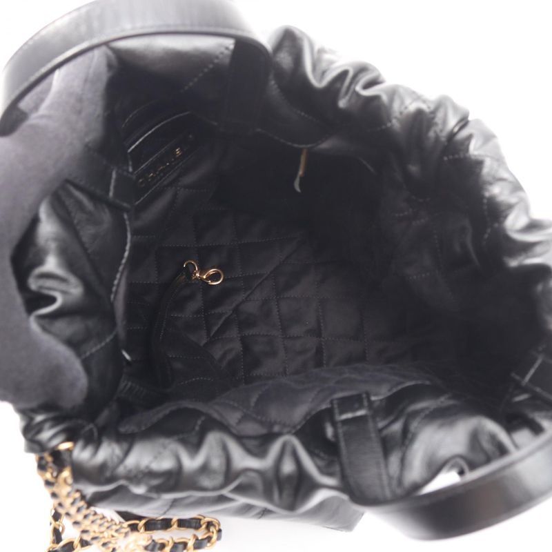 Chanel Rucksack Sac Backpack Chanel 22 Large As3313 Black Leather Chanel22