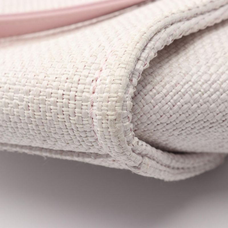 Chanel Tote Bag Deauville A67001 Light Pink Canvas Leather Deauville Chain Tote