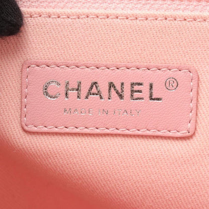 Chanel Tote Bag Deauville A67001 Light Pink Canvas Leather Deauville Chain Tote