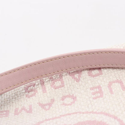 Chanel Tote Bag Deauville A67001 Light Pink Canvas Leather Deauville Chain Tote