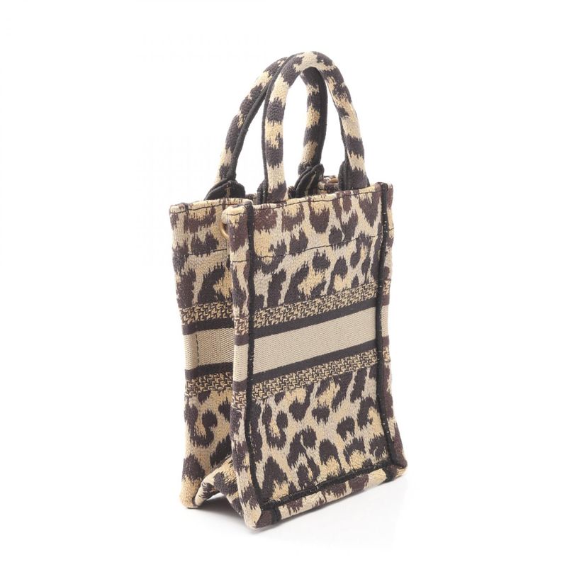 Dior Handbag Book Tote Vertical Bag Mini Phone Bag S5555crhm Black Beige