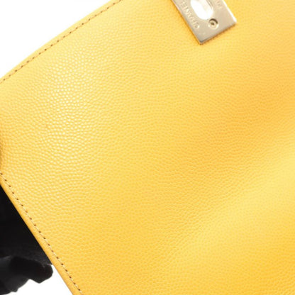 Chanel Handbag Coco Handle Flap Matelasse A92990 Yellow Leather Calf (Cowhide)