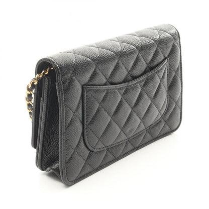 Chanel Shoulder Bag Matelasse Ap4241 Black Leather Calf Matelasse Chain Wallet