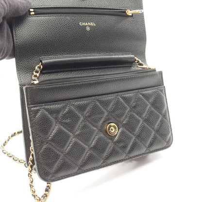 Chanel Shoulder Bag Matelasse Ap4241 Black Leather Calf Matelasse Chain Wallet