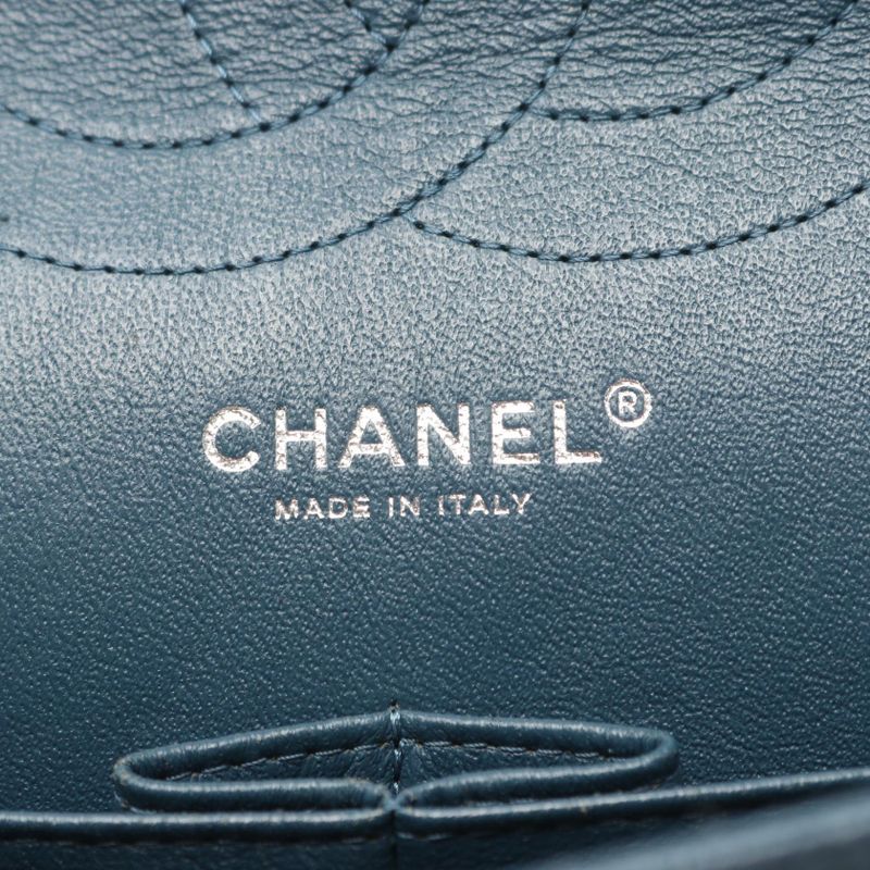 Chanel Shoulder Bag Big Matelasse 30 Classic Large W Flap Blue Leather Calf