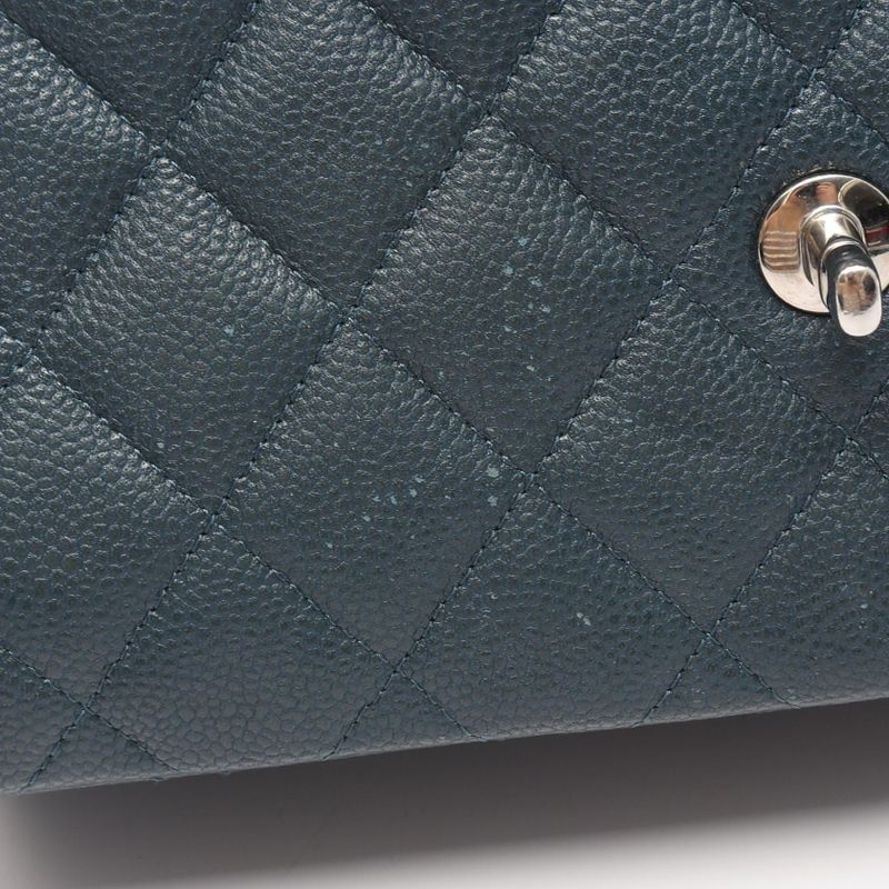 Chanel Shoulder Bag Big Matelasse 30 Classic Large W Flap Blue Leather Calf