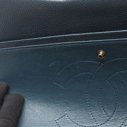 Chanel Shoulder Bag Big Matelasse 30 Classic Large W Flap Blue Leather Calf