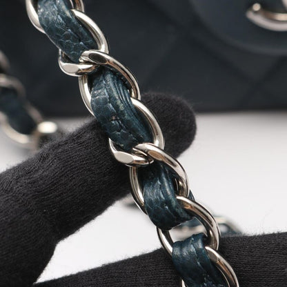 Chanel Shoulder Bag Big Matelasse 30 Classic Large W Flap Blue Leather Calf