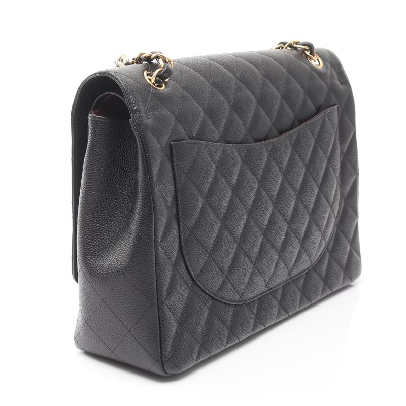 Chanel Shoulder Bag Matelasse 34 Classic Maxi W Flap A58601 Black Leather Calf