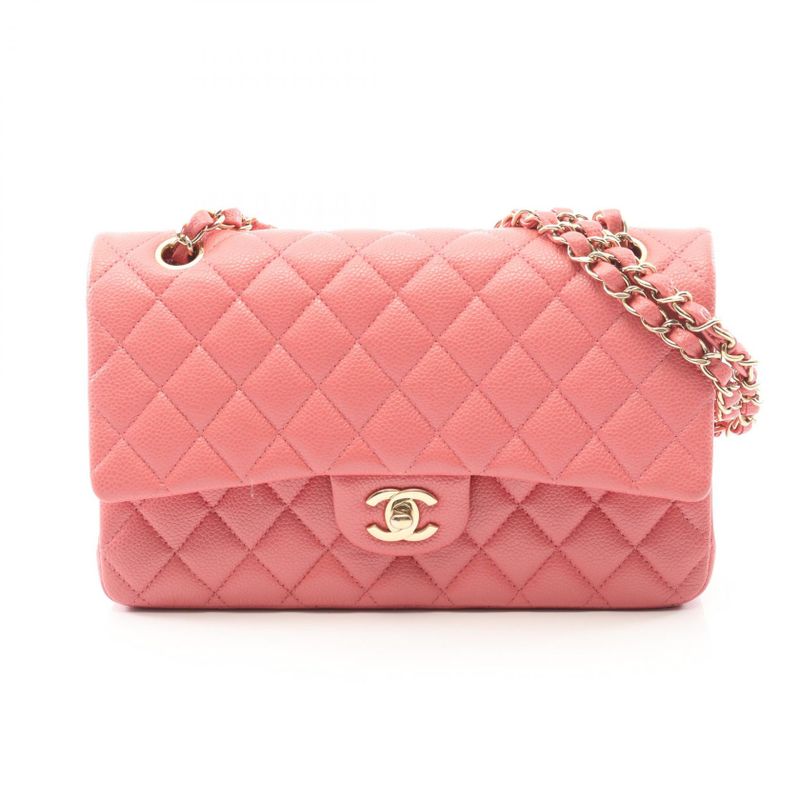 Chanel Shoulder Bag Matelasse W Flap A01112 Pink Leather Calf (Cowhide)