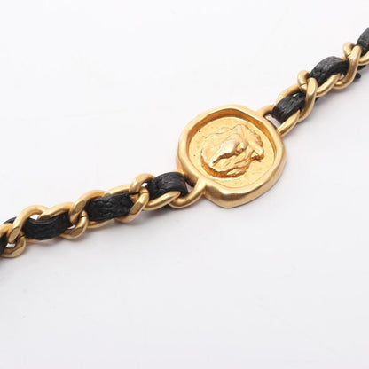 Chanel Shoulder Bag Matelasse Icon Black Leather Calf Matelasse Chain Wallet