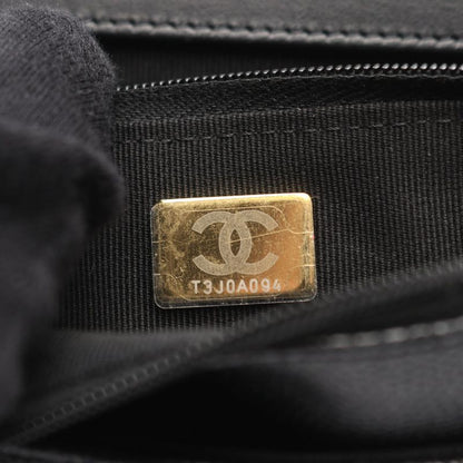 Chanel Shoulder Bag Matelasse Icon Black Leather Calf Matelasse Chain Wallet