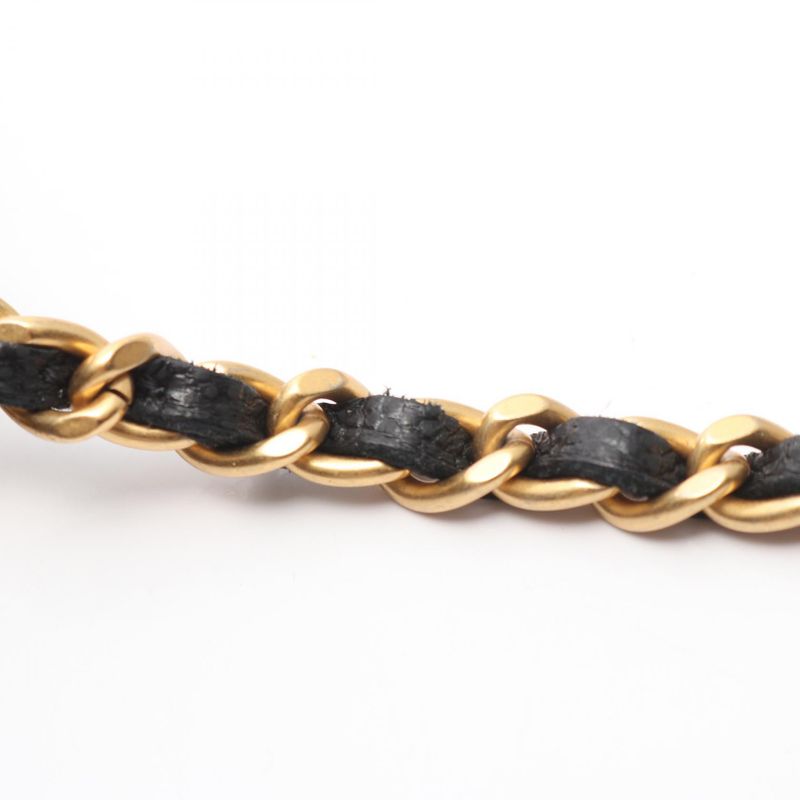 Chanel Shoulder Bag Matelasse Icon Black Leather Calf Matelasse Chain Wallet