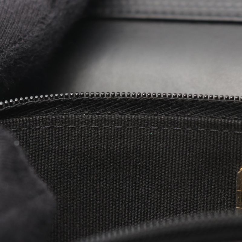 Chanel Shoulder Bag Matelasse Icon Black Leather Calf Matelasse Chain Wallet