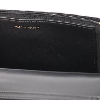 Chanel Shoulder Bag Matelasse Icon Black Leather Calf Matelasse Chain Wallet