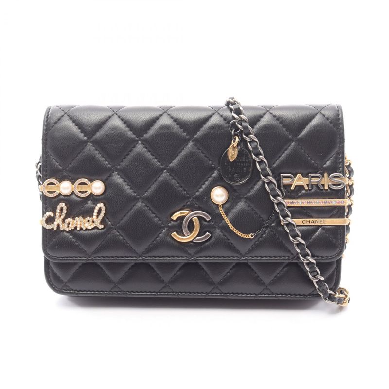 Chanel Shoulder Bag Matelasse Ap2508 Black Lambskin (sheep Leather) Matelasse