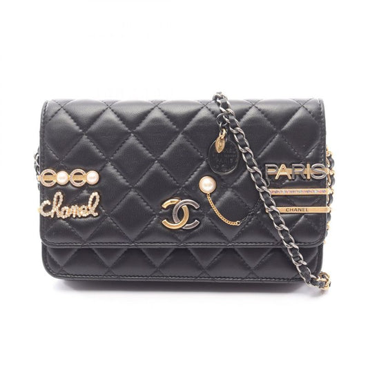 Chanel Shoulder Bag Matelasse Ap2508 Black Lambskin (sheep Leather) Matelasse