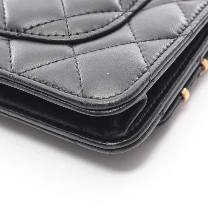 Chanel Shoulder Bag Matelasse Ap2508 Black Lambskin (sheep Leather) Matelasse