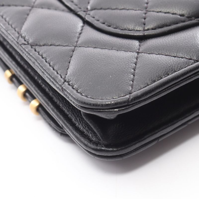 Chanel Shoulder Bag Matelasse Ap2508 Black Lambskin (sheep Leather) Matelasse