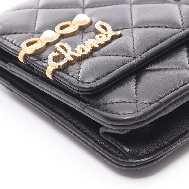 Chanel Shoulder Bag Matelasse Ap2508 Black Lambskin (sheep Leather) Matelasse