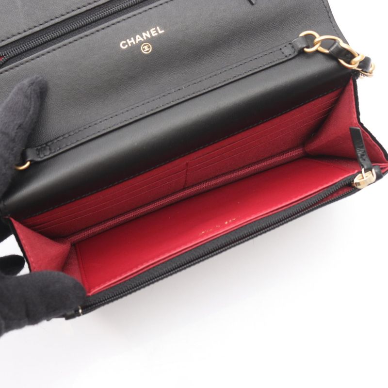 Chanel Shoulder Bag Matelasse Ap2260 Black Fabric Matelasse Chain Wallet