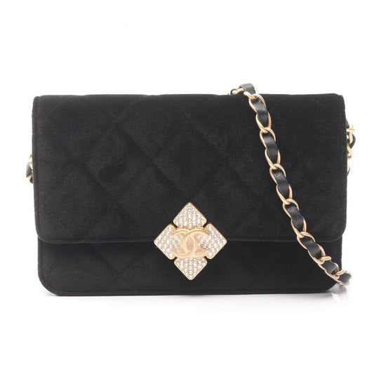 Chanel Shoulder Bag Matelasse Ap2260 Black Fabric Matelasse Chain Wallet