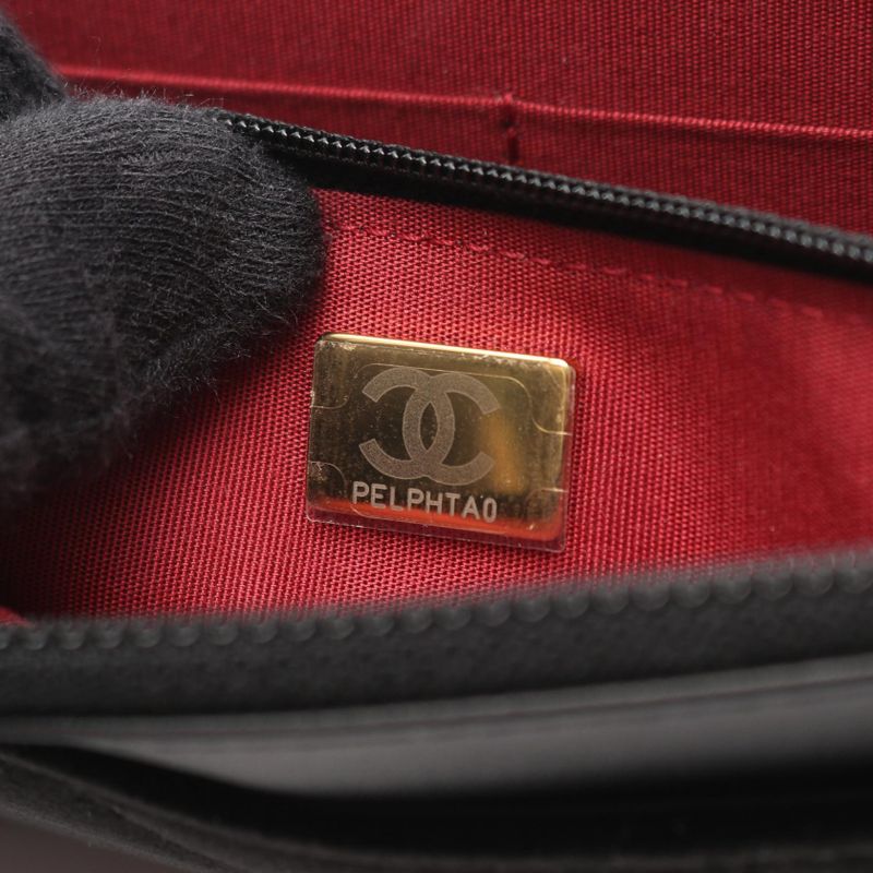 Chanel Shoulder Bag Matelasse Ap2260 Black Fabric Matelasse Chain Wallet