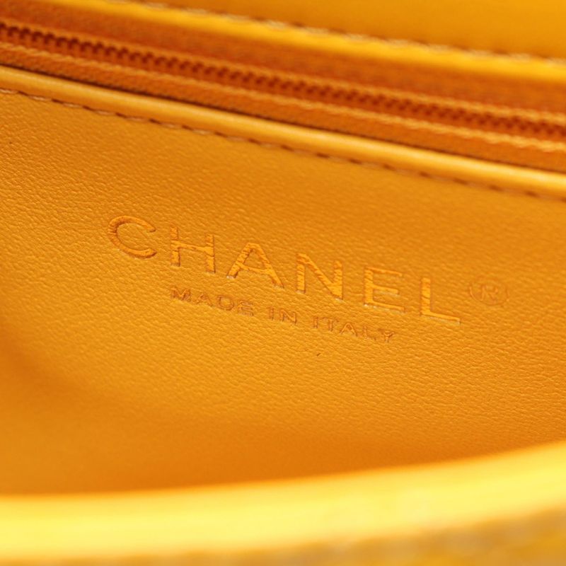Chanel Shoulder Bag Matelasse Top Handle As4140 Yellow Leather Top Handle