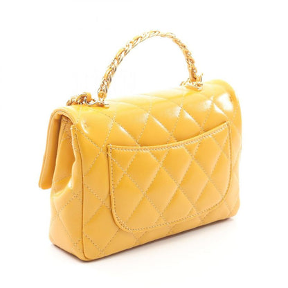 Chanel Shoulder Bag Matelasse Top Handle As4140 Yellow Leather Top Handle