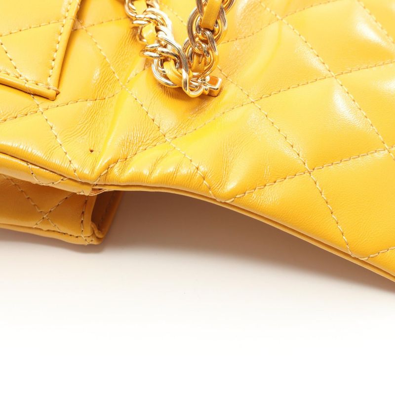 Chanel Shoulder Bag Matelasse Top Handle As4140 Yellow Leather Top Handle