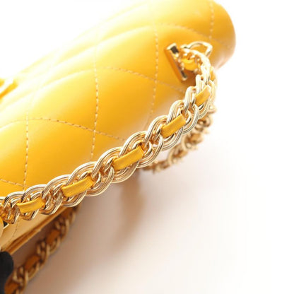 Chanel Shoulder Bag Matelasse Top Handle As4140 Yellow Leather Top Handle